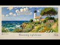 Blooming Lighthouse 4K | Waves & Wildflowers Retreat | Relaxing Music Study Focus