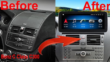 Mercedes Benz C Class C300 Radio upgrade W204  Android stereo replacement Carplay installation