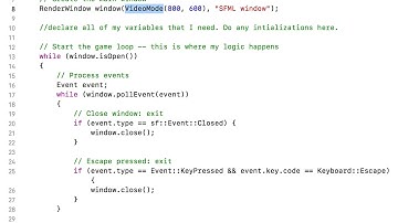 Intro to SFML C++ Part 1/5: Understanding The SFML Code Structure