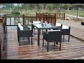 Glass and Rattan Dining Set Glass and Rattan Dining Set