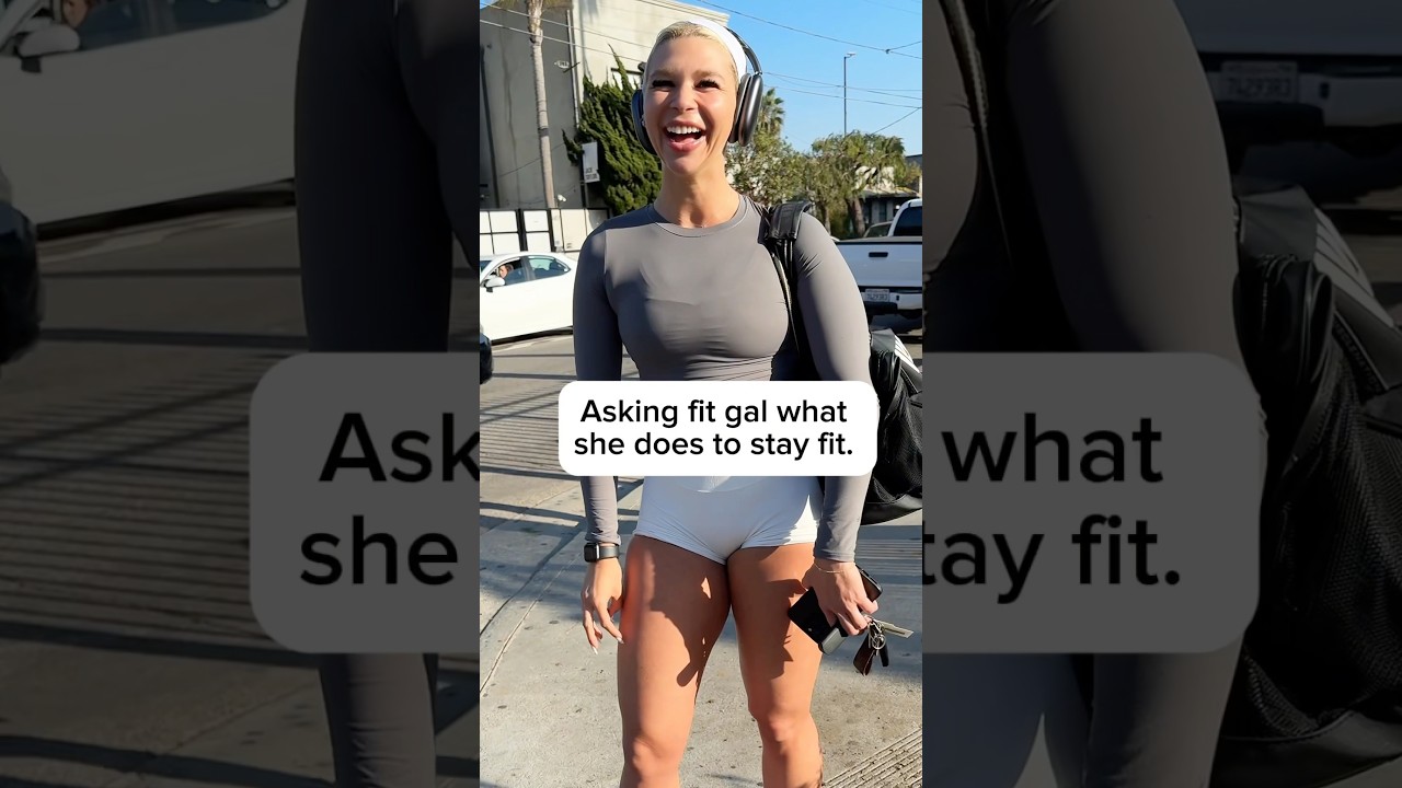 Asking fit gal what she does for her workouts. 