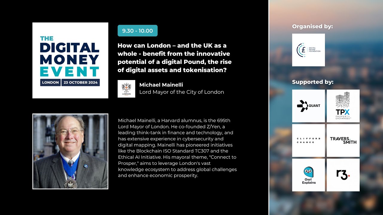 Digital Money Event 2024 | Opening Keynote by Michael Mainelli, Lord Mayor of the City of London