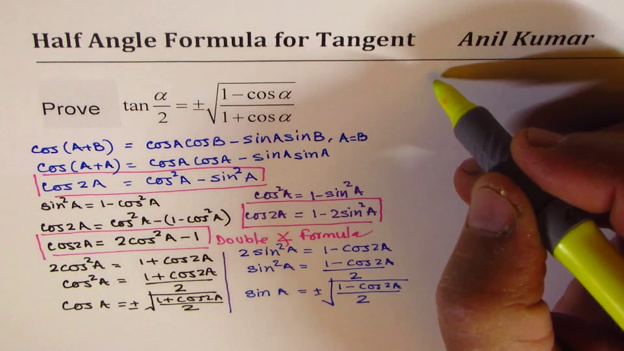 Cosx 3 5 Find Tanx 2 Half Angle Tangent Formula Derivation With Important Example Youtube Cosx 3 5 Find Tanx 2 Half Angle Tangent Formula Derivation With Important Example Youtube