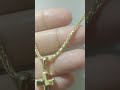 CORRENTE COLAR CORDÃO PALMEIRA COM PINGENTE CRUZ OURO 18K