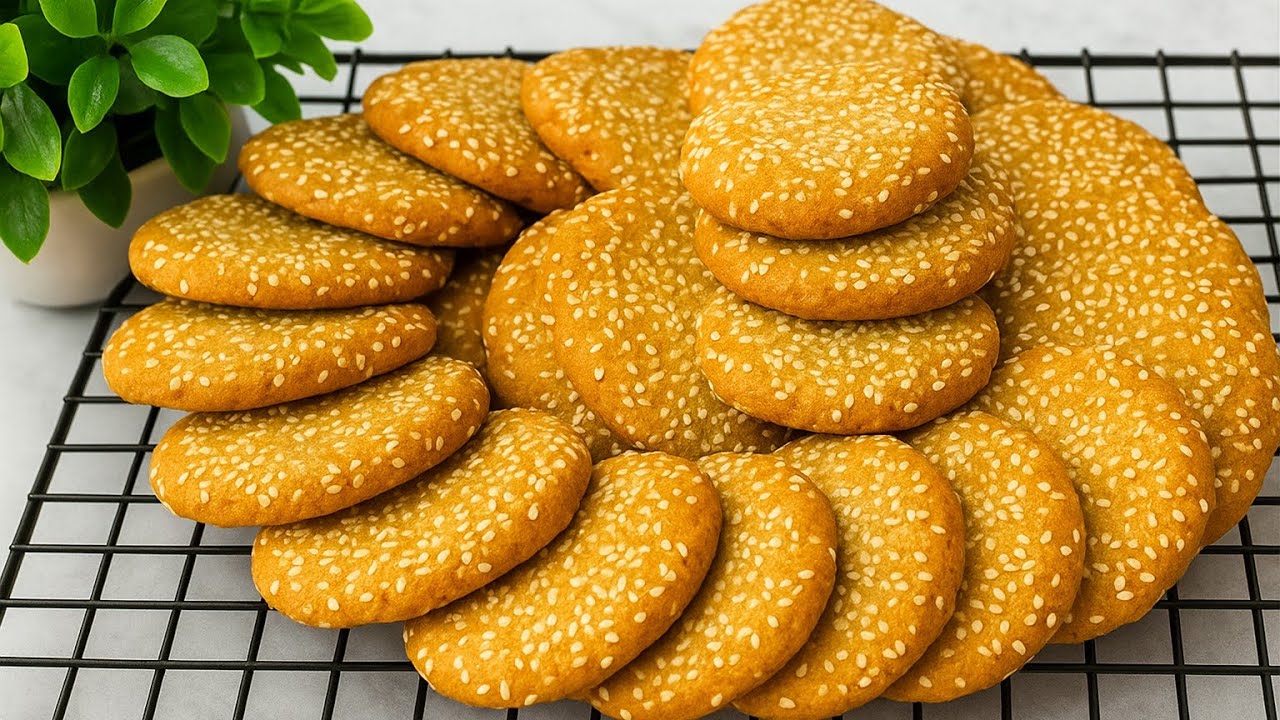 كعك الأفران بالسمسم أحلي من القراقيش وأنعم من البسكوت بدون بيض ولا سمن ولازبده هتنبهري بجماله