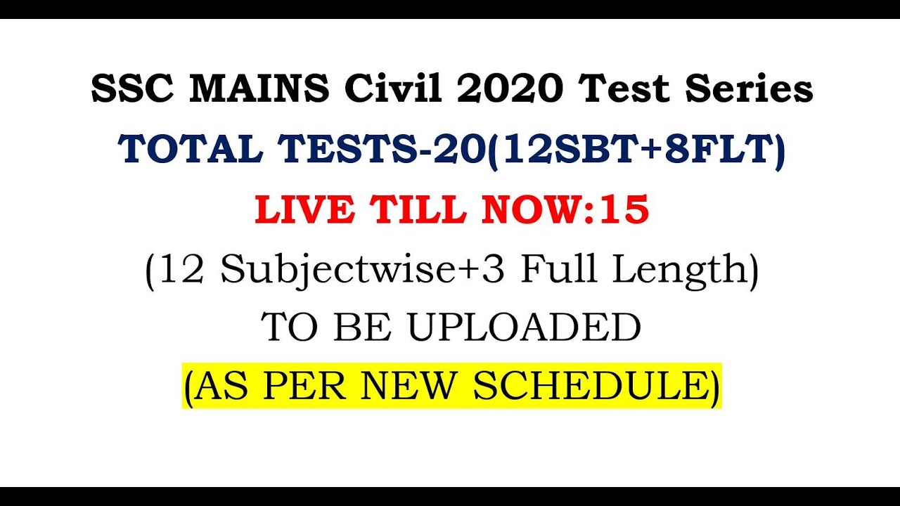 Important Information|SSC JE Mains Civil 2020 Online Test Series|Validity Extension|Evaluation