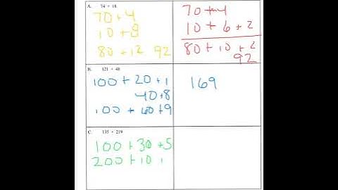 4th grade number talk. breaking each number into its place value