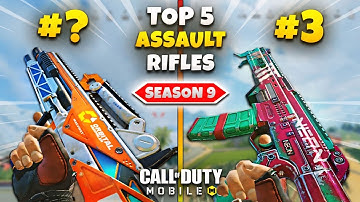Top 5 Assault Rifles In Season 9 Battle Royale | COD Mobile | Best AR Gunsmith Loadouts In CODM BR
