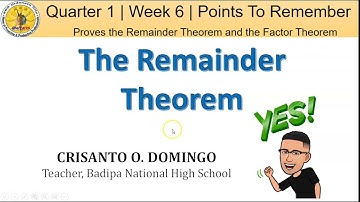 Quarter 1 Grade 10 Week 6.2B Proving The Remainder Theorem