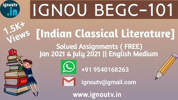 IGNOU BEGC-101 Solved Assignment Jan & July 2021 [FREE] || BAEGH || BEGC-101 || IGNOU TV || IGNOU ||