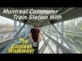 MONTREAL COMMUTER TRAIN STATION WITH THE COOLEST ELEVATED WALKWAY