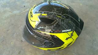 LS2 Helmet Review / Test / Smashed Carbon Fiber 396 ..TOTAL JUNK 2 yrs old from new