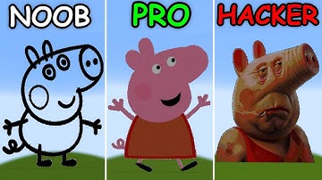 Pixel Art (NOOB vs PRO vs HACKER) Peppa Pig in Minecraft