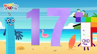Numberblocks Magic Run World Beach 17 New Season | Numberblocks Find MIssing Number Puzzle