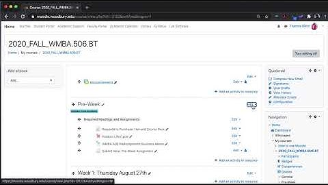Moodle for Faculty: Hiding and Showing Weeks