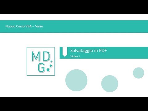 VBA - Salvataggio in PDF