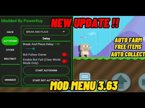 [NEUES UPDATE] MOD-MENÜ GROWTOPIA 3.63 AUTO FARM, NEUES WETTER, KOSTENLOSE KLEIDUNG UND WING OMG !!!