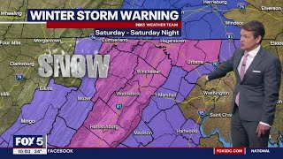 Winter Storm Watches, Warnings for Maryland & Virginia ahead of weekend snow