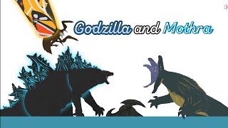 Godzilla and Mothra on free time PART 2 / Godzilla x Mothra song animation 2D