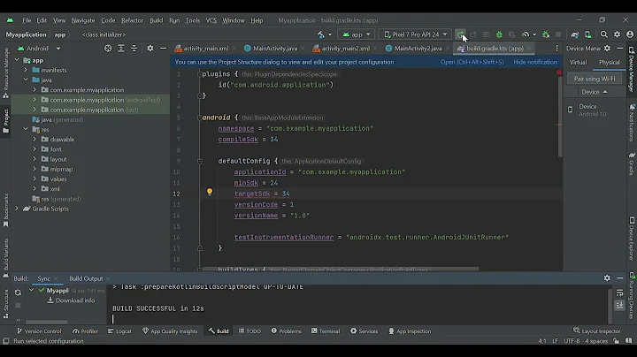 Error: Update this project to use a newer compileSdk of at least 34, for example 34 | Android Studio