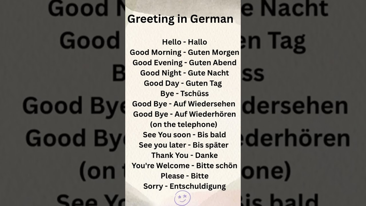 Greeting in German🇩🇪