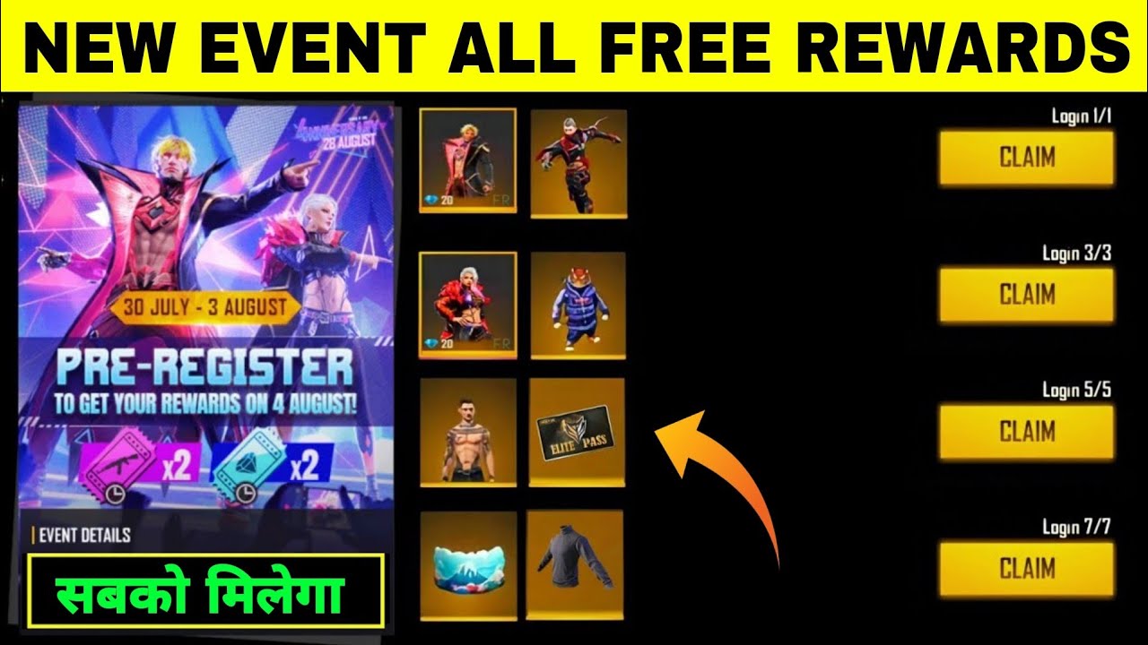 NEW EVENT ALL FREE REWARDS | 4TH ANNIVERSARY EVENT | OB29 UPDATE LOGIN REWARDS | GARENA FREE FIRE