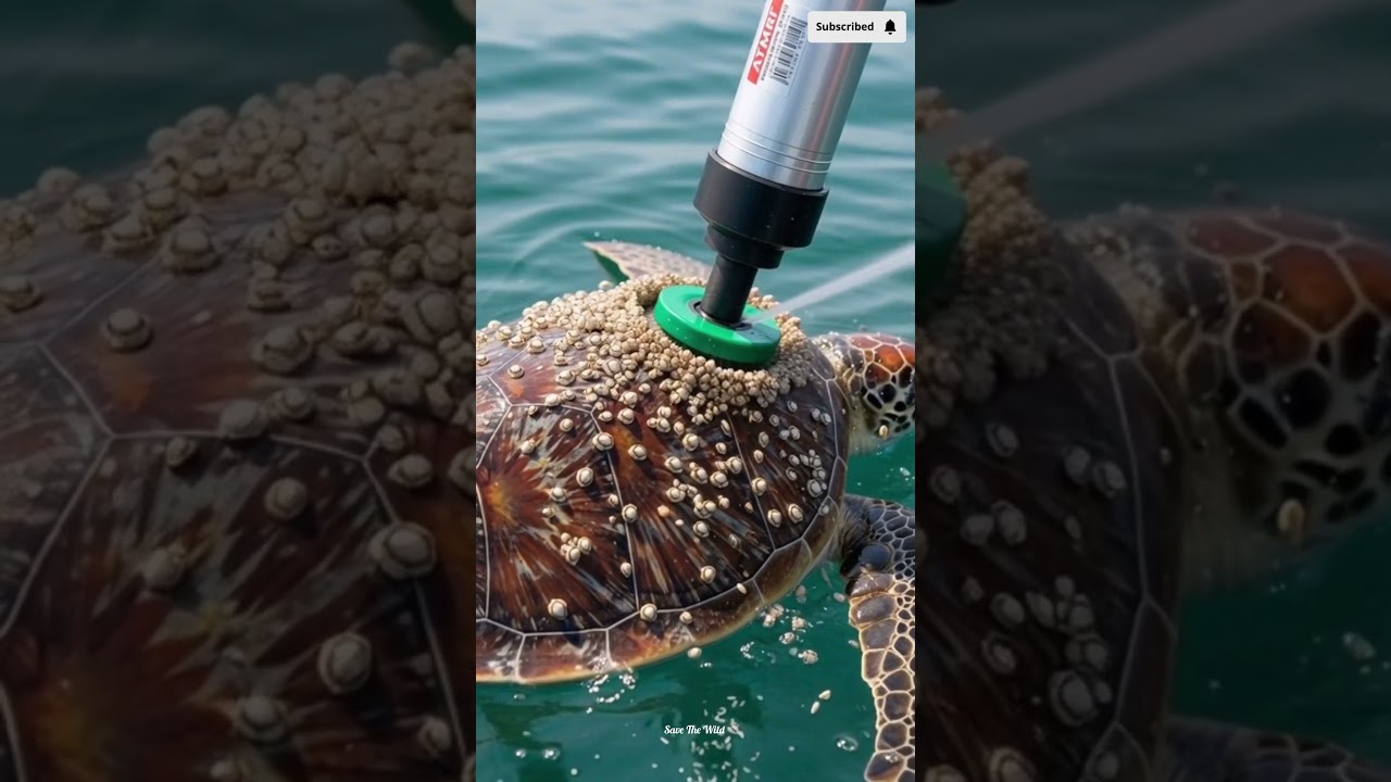 Satisfying removing barnacles from turtle 