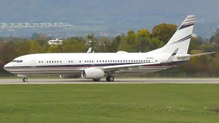 4K | N310AG Boeing 737-800BBJ takeoff at Geneva/GVA/LSGG