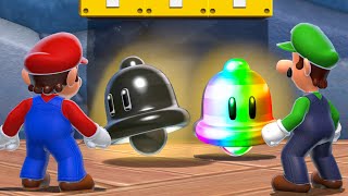 What happens when Mario & Luigi use the Rainbow Cat Bell and the Evil Cat Bell in Bowser's Fury?