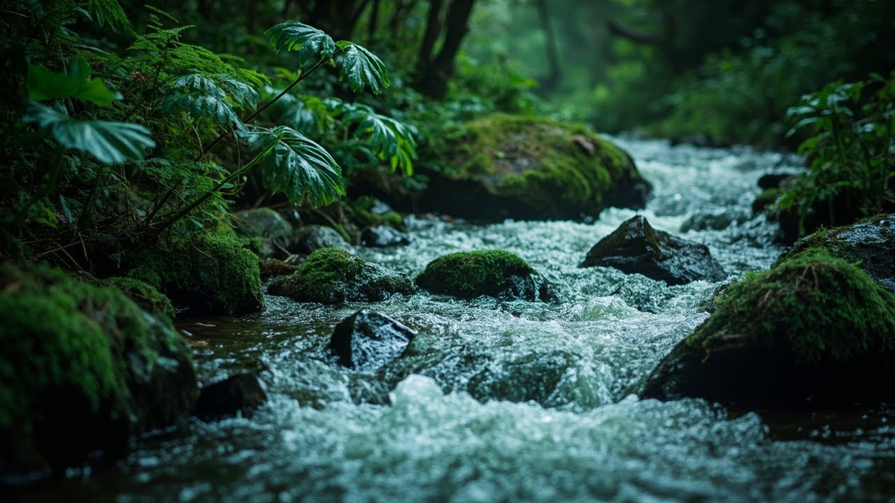 Relaxing Nature Sound Meditation: Forest River Flow | Water Sounds for ...