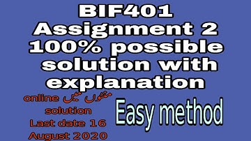BIF401 Assignment 2 100% possible solution 16 August