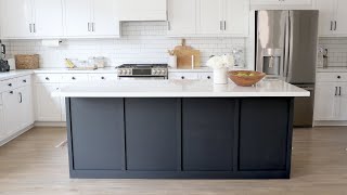 DIY Kitchen Island Upgrade  How to Update a BuilderGrade Kitchen Island With Trim and Paint