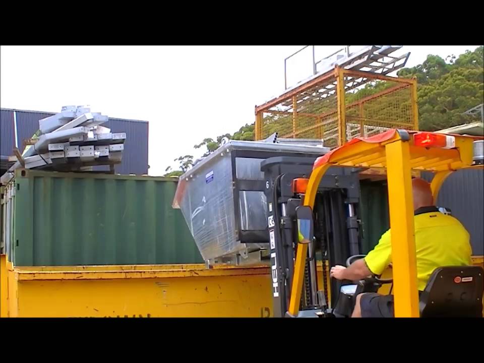 Forklift Self Dumping Bins Type Csd Youtube