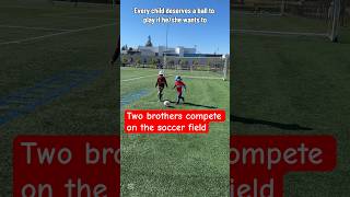 Two brothers want to spend their time together. #brothers #brotherhood #childhood #brother #soccer