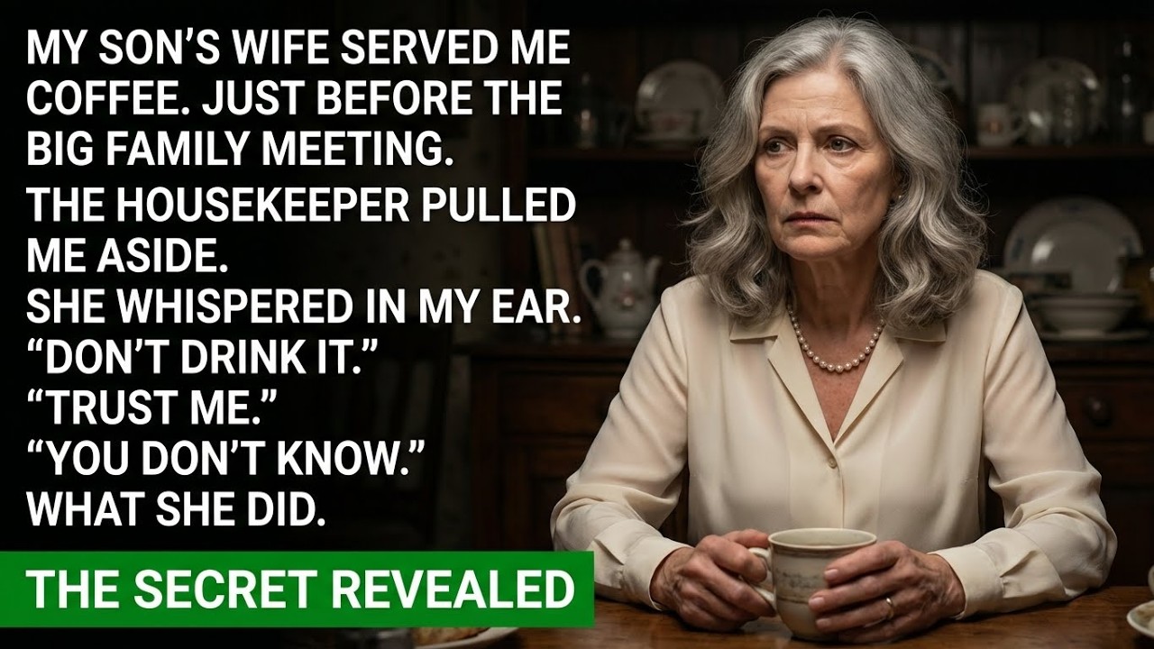 “My Daughter-in-Law Served Me Coffee Before the Meeting. The Housekeeper Whispered: ‘Don’t Drink It…
