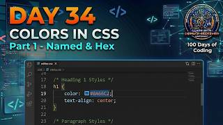 Day 34 (Part 1) – Colours in CSS