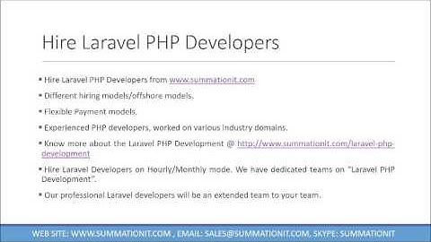 Laravel PHP Development Company- Hire Laravel PHP Developers- Summation IT