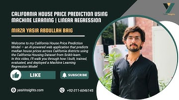 House Price Prediction using Machine Learning | Linear Regression | Mirza Yasir Abdullah Baig