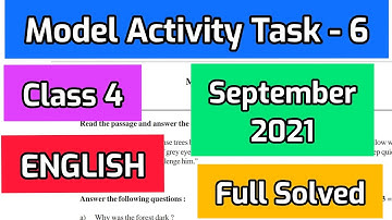 Class 4 English (ইংরেজি) Model Activity Task part 6 September 2021 @WBBSE