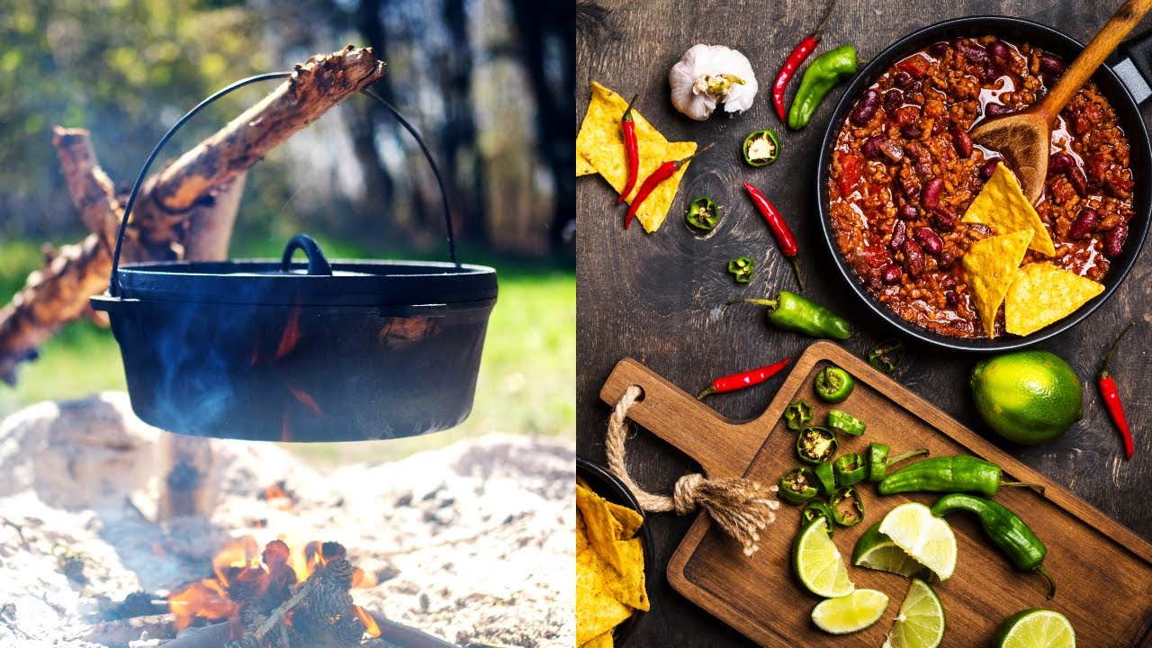 Campfire Dutch Oven Chili! Delicious!
