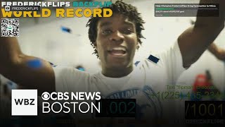 Olympian and Stoughton native Frederick Richard may have broken world record for most backflips