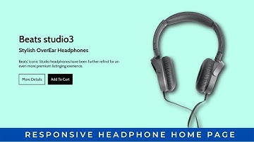 How to create responsive Headphone landing  page using HTML and CSS | Tutorial for beginners.