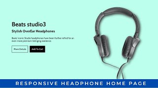 How to create responsive Headphone landing  page using HTML and CSS | Tutorial for beginners.