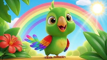 Color Hunt in the Rainbow Jungle 🌈  Cute Parrot Adventure  Kids Learning Colors Rhyme  3D Animation