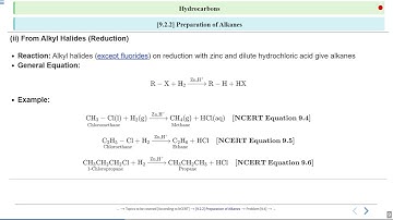 9.2.2 Preparation of Alkanes9.2.3 Properties ... #SATHEE_MED #swayamprabha #medicalentranceexam