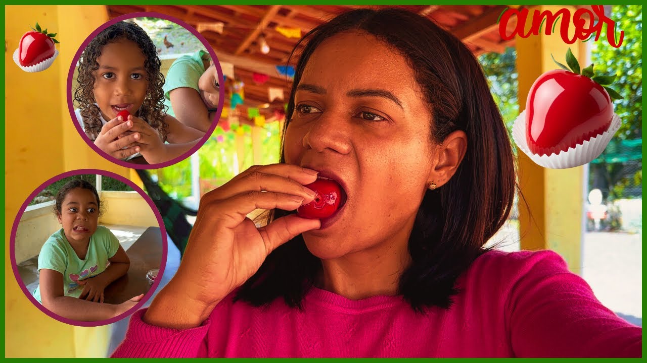 PROVANDO MORANGO DO AMOR NO SÍTIO!!! 