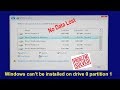 How To Fixed Windows Cannot Be Installed On Drive 0 Partition 1 Without Data Loss