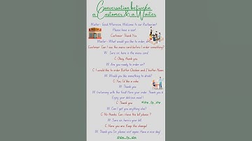 Conversation between a customer & a waiter #shorts #viral #englishgrammar #english #short #ytshort