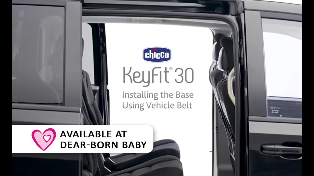 Chicco KeyFit30 Car Seat Base Installation with Vehicle Belt [HowTo] Available at DearBorn