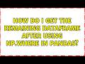 How do I get the remaining dataframe after using np.where in Pandas?